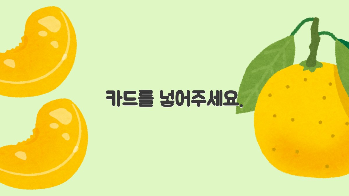 카드를 넣어주세요 안내 화면